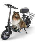 Gyroor Electric Scooter for Adults with A Large Removable Cargo Basket, 550W Motor,30 km/h Max Speed, Foldable Electric Scooter with Seat for Pets & Cargo