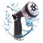 Aqualin Garden Hose Spray Gun with 7 Patterns, Metal Rear Trigger Nozzle Multifunctional Household Car Wash Nozzle Spraying Sprinkler Tools Black