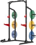 RUNFREELY Power Rack Squat Rack for Home Gym, 1000LBS Power Cage Half Rack with Pull Up Bar,Safety Bar and Landmine,Gym Rack for Weight Lifting, Bench Press and Squat