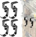 Metal Hunting Tree Stand Seat Hangers 4PCS Adjustable Treestand Gear Hanger for Easy Hook on Treestand Accessories for Hunting Tree Stand Hook Holder for Tree Saddle, Fits 1.2" Square Frame