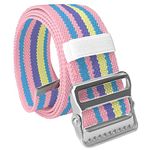 ASA Techmed Pastel Colors Walking Patient Transfer Gait Belt with Metal Buckle and Belt Loop Holder - Mobility Aid for Caregivers, Nurses, Home Health Aides