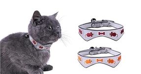 RvPaws Silicone Reflective Cat Collar Belt with Adjustable Safety Buckle Length and Loudly Bells, Radium Collar for Puppy/Kitten (Color May Vary)