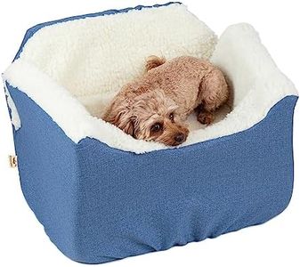 Snoozer Dog Car Seat, Lookout I Dog Booster Car Seat for Small Dogs Under 25lbs, Size: Medium, Fabric: Denim Diamond, Pet Car Seat to Alleviate Car Sickness for Dogs, Removable Machine Washable Cover