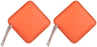 HARFINGTON 2pcs Square Retractable Measuring Tape 150cm/60-inch Soft Leather Case Tailors Tape Measure Pocket Size for Body, Sewing Measurements, Orange