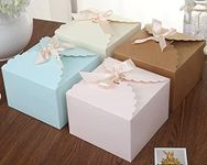 Chilly Gift Boxes, Set of 12 Decorative Treats Boxes, Cake, Cookies, Goodies, Candy and Handmade Baby Bath Bombs Shower Soaps Gift Boxes for Christmas, Birthdays, Holidays, Weddings (Solid Color)