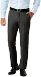 Haggar Mens HD00660 J.m Stretch Superflex Waist Slim Fit Flat Front Dress Pant Casual Pants - Gray - 33W x 32L