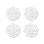 Phantomon 8 Inch Doilies Crochet Round Lace Doily Handmade Placemats 100% Cotton Crocheted Coasters, Pack of 4 (White)