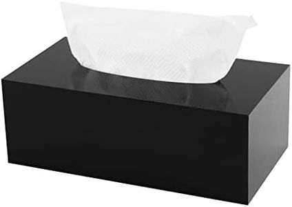 PITBVO Acrylic Tissue Box Holder, Rectangular Black 5mm Thicker Tissue Box Cover, Table Dryer Sheet Dispenser for Car, Bathroom, Bedroom, Kitchen, Office, Living Room, Counter