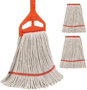 Commercial Mop with 3 Replacement Heads, 60" Heavy Duty Industrial Mop