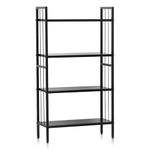 Livzing Metal 4 Tier Height Adjustable Bookshelf for Home Library | Book Shelf | Open Display Books Rack | 4 Layer Metal Rack | Book Shelf | Bookcases Wooden Almirah - DIY