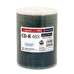 100 Pack Professional CD-R Legend with Pro Taiyo Yuden TY Technology 48X 700MB 80Min (MID 97m24s01f) White Inkjet Hub Printable Blank Recordable Disc