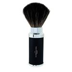 Edwin Jagger Black and Chrome Travel Shaving Brush (Black Synthetic)