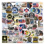 100Pcs Camo Military Stickers, U.S. Army Navy Air Force Stickers, Vinyl Waterproof Funny War Weapons Decals for Guitars Skateboards Bicycles Cars, Suitable for Teenagers Adults