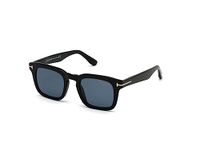 Tom Ford | UV Protected + Blue Blocked Filter Sunglasses for Men | Square Shaped - Full-rim Black Frame | Lens Colour: Blue | Small | FT0751 50 01V