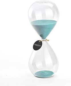 Hourglass Sand Timers - SWISSELITE Biloba Hourglass Sand Timer Inspired Glass/Home, Desk, Office Decor (Turquoise Color,30 mins)