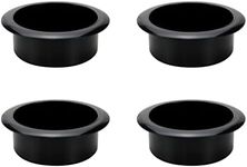 Risbay 4PCS Black Plastic Cup Holder Sofa Recliner Handles Cup Holder Insert Replacement 4.33"×1.5" Outer Size 3.35" Inner Dia