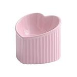 Pink Ceramic Raised Cat Bowls, Tilt