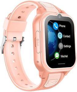 TKMARS 4G Montre Connectée Enfant GPS pour Garçon Fille Traceur GPS Enfant Étanche GPS+WiFi+LBS Géolocalisation Geofence Montre Appel Vidéo SOS Caméra Message Réveil Mode Classe Musique Rose