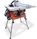 LUMBER JACK 10" Table Saw Multi-Purpose, Professional with Portable Folding Legs and Wheels Rolling Site Trade Workstation 254mm Powerful 1800W Motor