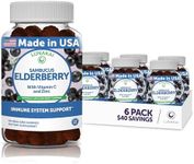 Lunakai Sambucus Elderberry Gummies with Zinc & Vitamin C for Adults & Kids - 100mg Black Elderberry Immune Support Supplement - Vegan, Non-GMO, No Corn Syrup, Elderberry Vitamins -6 Pack