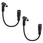 YACSEJAO 90 Degree DC Extension Cable 2Pack 12V CCTV DC5.5x2.1mm Right Angle Male to Female Adapter Extension Cord for Surveillance Camera