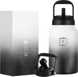 IRON °FLASK Sports Water Bottle - Gallon Series - 2 Lids (Straw and Spout), Leak Proof, Vacuum Insulated Stainless Steel, Double Walled, Thermo Mug, Metal Canteen Jug Growler - Day & Night, 128 Oz