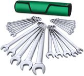 SK Combination Wrench Set, Metric 6 to 32mm, 22-Piece, SuperKrome Finish, Premium CR-V Construction, with Rolling Pouch