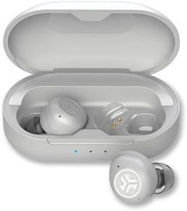 JLab Hear OTC Hearing Aid & Earbuds, Cloud White, Traditional Earbud Fit, Four Preset Hearing Modes, in-Ear Detection and Built-in Feedback Suppression, Independent Volume Control and Touch Controls