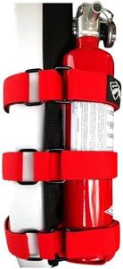 Bartact TAOFEH - Roll Bar Fire Extinguisher Holder Steel Brackets ABC, Red