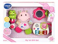 VTech My First Gift Set New Baby Gifts | Newborn Baby Toys Including Hippo Animal Plush, Baby Teether, | 0, 6, 12 Months + for Boys & Girls, Pink, English Version,Box size: 40 x 30.5 x 7.8cm