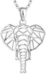 JO WISDOM Women Elephant Necklace,925 Sterling Silver Lucky Animal Amulet Pendant Necklace