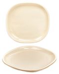 Signoraware BPA Free Square Plates for Dinner Lunch Breakfast, Food Grade, Reusable, Full meals Thali (Plastic, 8 Inches, Set of 3, Off White, Dishwasher Safe, Microwave Safe)