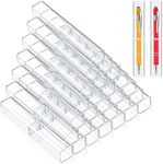 Spakon Plastic Clear Acrylic Pen Case, Gift Empty Pencil Boxes Plastic Pen Storage Transparent Plastic Pencil Boxes Plastic Pen Container Plastic Pen Case for Student School Office Supply(40 Pieces)