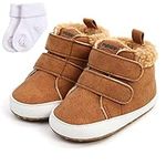 Sehfupoye Baby Boys Girls Sneakers First Walking Shoes Infant Anti-Slip Corduroy Shoes Toddler Soft Sneakers for 12-18M with Sock