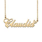 Unique Name Necklace Gold with Heart Customized Jewelry Gifts for Women Claudia