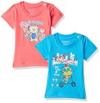 Bumchums Baby Girl's Plain Regular fit T-Shirt (RBMTSTGRP1040000M and Print May Vary 3-6 Months)