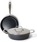Alva Maestro Non-Toxic Cookware Bundle - Ceramic Nonstick Frying Pan & Saute Skillet with Lid, PFAS & PFOA Free, Oven & Dishwasher Safe, Ideal for Home & Outdoor Cooking - 11", 9.5", 3.5 Qt