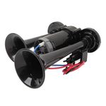 24V 130dB Air Horn, Super Loud Dual Trumpet Air Horn Kit, Car Loud Horn Truck Train Horn with Compressor, Electric Air Horn for Truck Train Boats