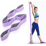 DEHUB Stretch Strap, Elastic Yoga Stretching Strap, Multi-Loop for Physical Therapy, Pilates, Yoga, Dance & Gymnastics Exercise and Flexible Pilates Stretch Band (Purple)