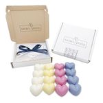 AromaSphere Strong Scented Wax Melts 16 Pack, Handmade Fragrant Heart Soy Wax Melts Gift Set in 4 Scents, Laundry Day, Baby Powder, Citrus Breeze, Pink Vanilla and Coco Blossom, Vegan Friendly