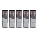 PNY USB 3.0 Flash Drives 64GB Turbo Attaché 3 5-Pack, Silver