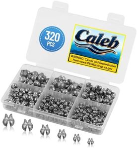 Caleb 320Pcs Split Shot Fishing Weights Sinkers, Premium Duckbill Removable Fishing Sinkers for Freshwater Saltwater Bass Trout Fishing Accessories