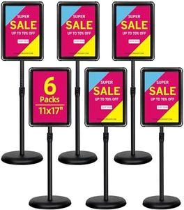 VAIIGO 6-Packs Sign Holder Stand for Display 11x17 Inch - Adjustable Floor Standing Sign Holder - Pedestal Poster Stand with Vertical & Horizontal View, Indoor/Outdoor Business & Store Signage(Black)