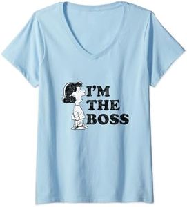 Womens Peanuts - I'm The Boss Lucy V-Neck T-Shirt