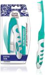 GuruNanda Folding Toothbrush with Built-in Cover, Perfect for Travel, Hiking & Camping, Compact & Portable, On-The-go Toothbrush with Soft Bristles & Ergonomic Handle, for Adults & Kids (1 Count)