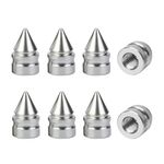 TSUGAMI Car Tire Valve Caps, 8 Pack Spike Aluminium Alloy Auto Air Pressure Stem Caps, Universal Dust-Proof Car Tire Valve Trim Accessories, Fit for Cars, Trucks, SUVs and Motorcycles (Silver)