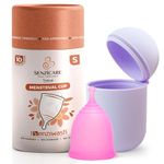 Senziwash Sterilizer & Case With Truecup Small Reusable Menstrual Cup For Women | Portable Cleaning Container & Microwave Steamer (Sterilizer Case + Small Cup), Apricot, Pack Of 1