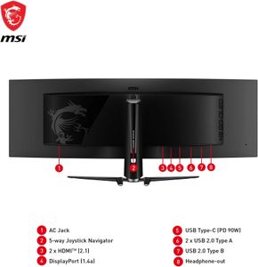 MSI MPG 49" QD-OLED Gaming Monitor – Ultra-Wide Curved Display
