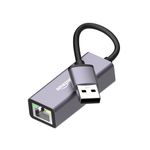 Amazon Basics USB 3.0 to RJ45 Ethernet LAN Adapter, Up to 10/100/1000 Mbps for Windows (11/10), Mac OS (10.9 & Later Versions), Chrome OS, and Linux OS