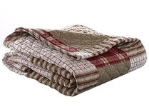 Eddie Bauer Throw Blanket Reversible Cotton Quilted Bedding, Home Decor for All Seasons, 50" x 60", Camano Island Red